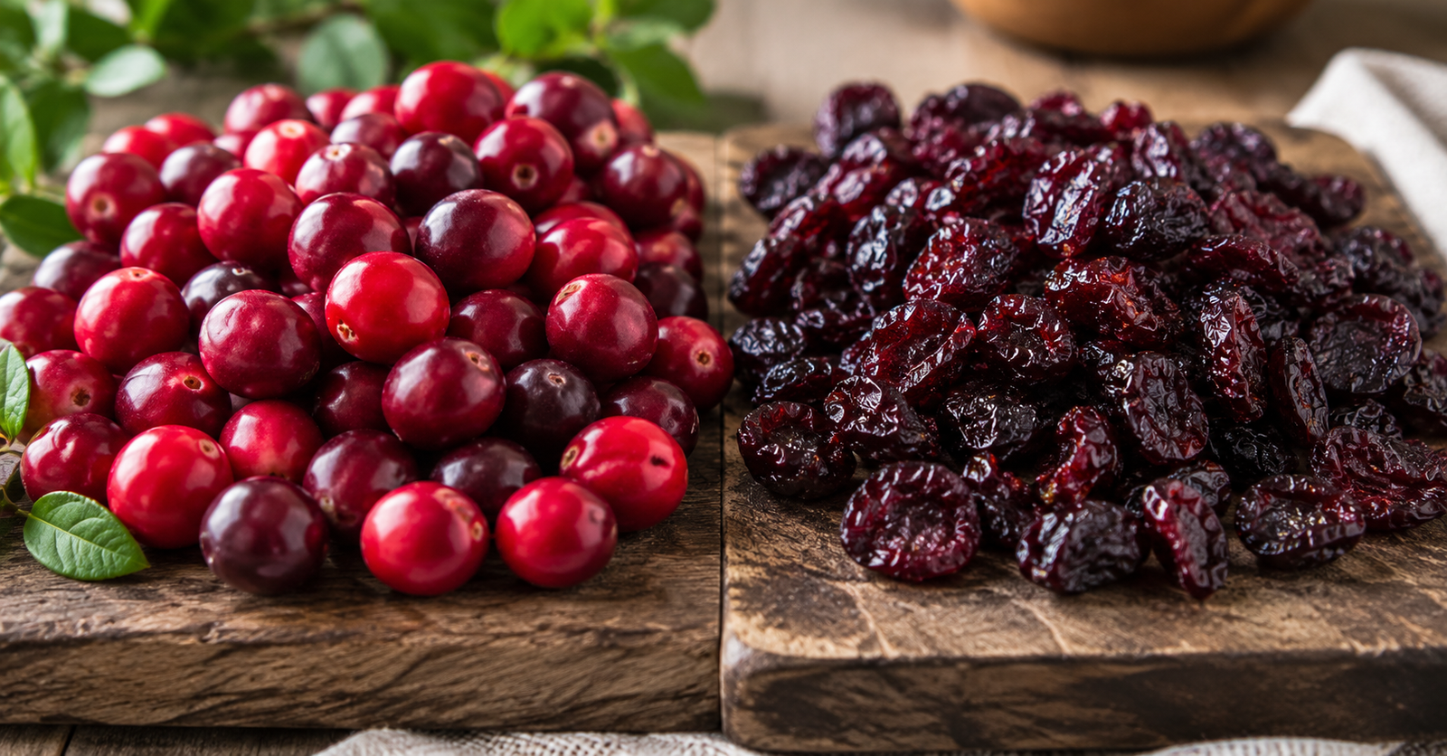 Dried Cranberries vs. Fresh Cranberries Nutrition Comparison